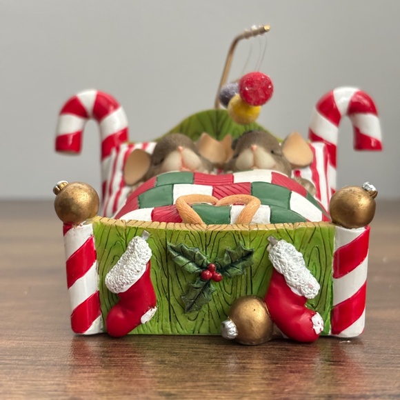 CHARMING TAILS Fitz & Floyd VISIONS OF SUGARPLUMS Mice Christmas Figurine 87/125 - Picture 7 of 9